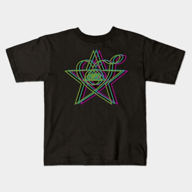 Trippy eye star Kids T-Shirt by BrokenTrophies